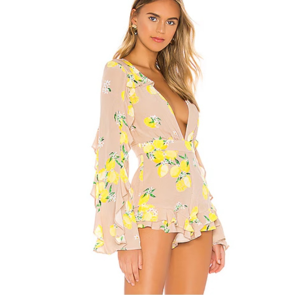 NWT Majorelle XS Devon Romper in Tan Lemon
